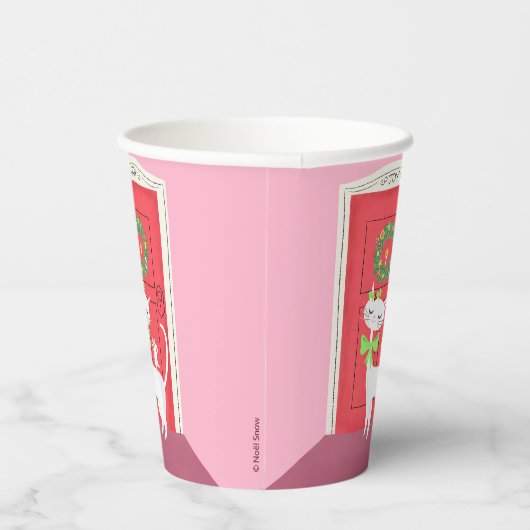 Weihnachts Retro White Cut and Mouse Paper Cups Pappbecher (Rechts)