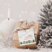 Weihnachts-Retrohäuser Geschenkanhänger