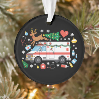 Weihnachts Rettungswagen EMT Rentier Stethoskop Xm Ornament