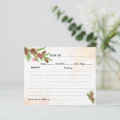 Weihnachts-Rezept-Card-Brautparty (Stehend Vorderseite)