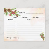Weihnachts-Rezept-Card-Brautparty (Vorderseite)