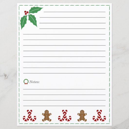 Weihnachts-Rezept-Karte (Rückseite)