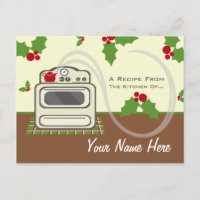 Weihnachts Rezept Postcard - Retro Küche