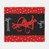Weihnachts Rhythmische Gymnastik Red Candy Sprinkl Fleecedecke (Vorderseite (Horizontal))