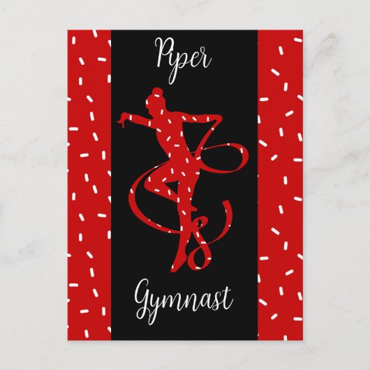 Weihnachts Rhythmische Gymnastik Red Candy Sprinkl Postkarte (Vorderseite)
