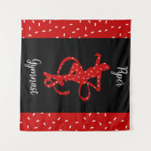 Weihnachts Rhythmische Gymnastik Red Candy Sprinkl Wandteppich (Vorderseite (Horizontal))