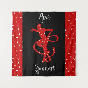 Weihnachts Rhythmische Gymnastik Red Candy Sprinkl Wandteppich