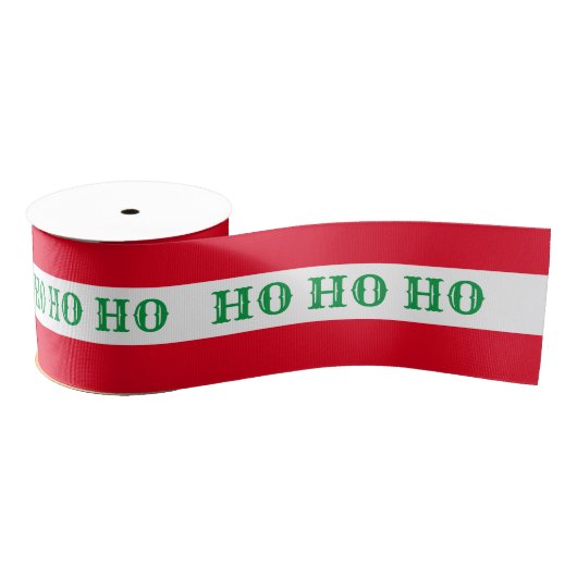 Weihnachts-Ribbon & Ho Ho Ho Stripe Rote/Grüne Süß Ripsband (Spule)