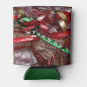 Weihnachts-Ribbons Red Green und Gold Holiday Dosenkühler (Vorderseite)