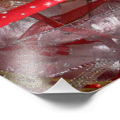 Weihnachts-Ribbons Red Green und Gold Holiday Fotodruck (Ecke)