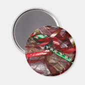 Weihnachts-Ribbons Red Green und Gold Holiday Magnet (Vorderseite/Rückseite)