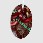 Weihnachts-Ribbons Red Green und Gold Holiday Ornament (Vorderseite)