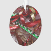 Weihnachts-Ribbons Red Green und Gold Holiday Ornament (Vorderseite)