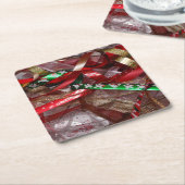 Weihnachts-Ribbons Red Green und Gold Holiday Rechteckiger Pappuntersetzer (angewinkelt)