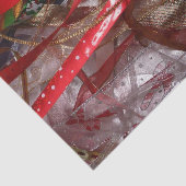 Weihnachts-Ribbons Red Green und Gold Holiday Seidenpapier (Ausschnitt)