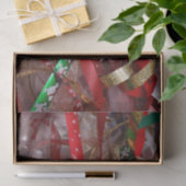 Weihnachts-Ribbons Red Green und Gold Holiday Seidenpapier (Geschenk)