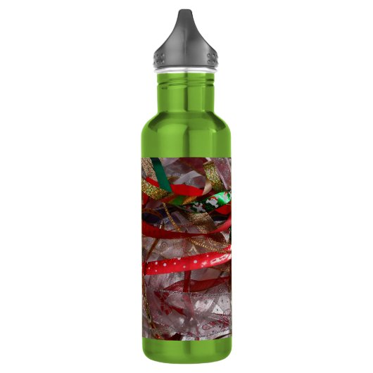 Weihnachts-Ribbons Red Green und Gold Holiday Trinkflasche (Links)