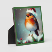 Weihnachts-Robin 1 Fotoplatte (Vorderseite)