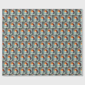 Weihnachts-Robin 1 Geschenkpapier (Flach)