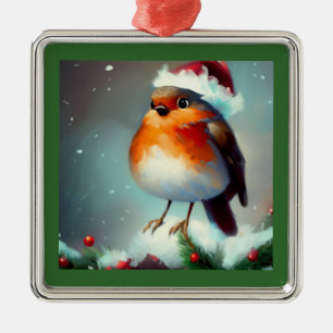 Weihnachts-Robin 1 Ornament Aus Metall