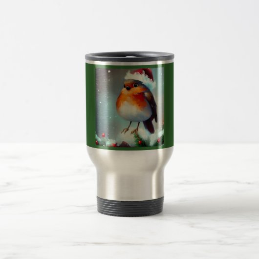 Weihnachts-Robin 1 Reisebecher (Mittel)