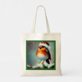 Weihnachts-Robin 1 Tragetasche (Rückseite)