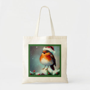 Weihnachts-Robin 1 Tragetasche