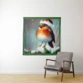 Weihnachts-Robin 1 Wandteppich (Beispiel)