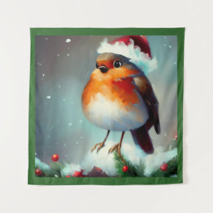 Weihnachts-Robin 1 Wandteppich