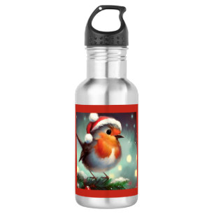 Weihnachts-Robin 2 Edelstahlflasche