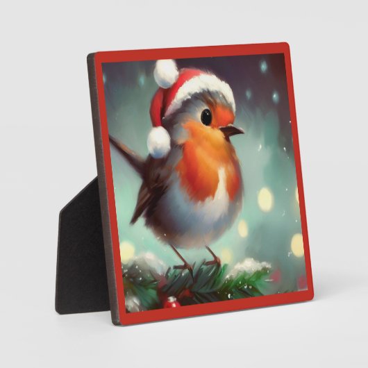 Weihnachts-Robin 2 Fotoplatte (Vorderseite)