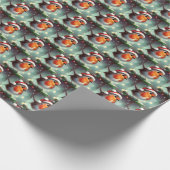 Weihnachts-Robin 2 Geschenkpapier (Ecke)
