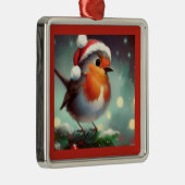 Weihnachts-Robin 2 Ornament Aus Metall (Rechts)