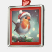 Weihnachts-Robin 2 Ornament Aus Metall (Links)