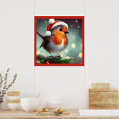 Weihnachts-Robin 2 Poster (Küche)