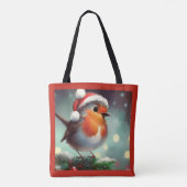 Weihnachts-Robin 2 Tasche (Rückseite)