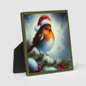 Weihnachts-Robin 3 Fotoplatte (Vorderseite)