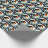 Weihnachts-Robin 3 Geschenkpapier (Ecke)