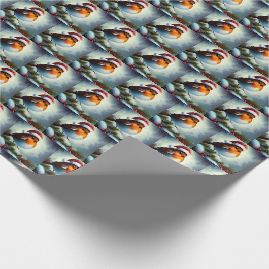 Weihnachts-Robin 3 Geschenkpapier (Ecke)