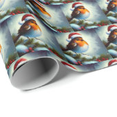 Weihnachts-Robin 3 Geschenkpapier (Rolleneckpunkt)