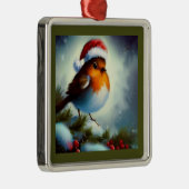 Weihnachts-Robin 3 Ornament Aus Metall (Rechts)