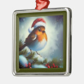 Weihnachts-Robin 3 Ornament Aus Metall (Links)
