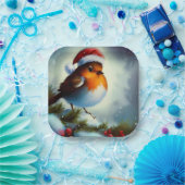 Weihnachts-Robin 3 Pappteller (Party)