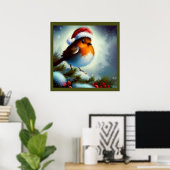 Weihnachts-Robin 3 Poster (Heimbüro)