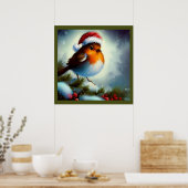 Weihnachts-Robin 3 Poster (Küche)