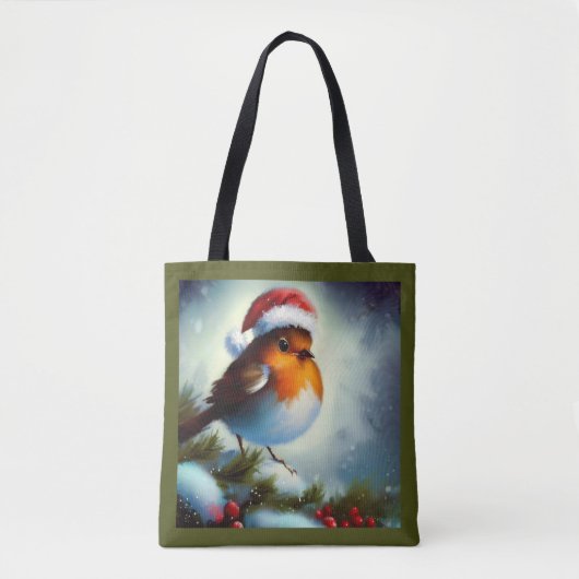 Weihnachts-Robin 3 Tasche (Vorderseite)