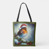 Weihnachts-Robin 3 Tasche (Rückseite)