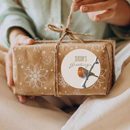 Weihnachts Robin Bird Season's Greetings Sticker