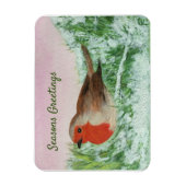 Weihnachts-Robin-Handgemälde Magnet (Vertikal)