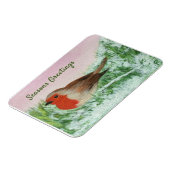 Weihnachts-Robin-Handgemälde Magnet (Linke Seite)